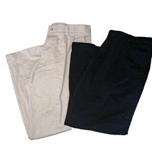 Dockers Set Of Two Mens Black And Beige Size 36x29 Pleated Dress Pants